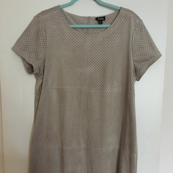 Perforated Faux Suede Shift Dress - Picture 5 of 5